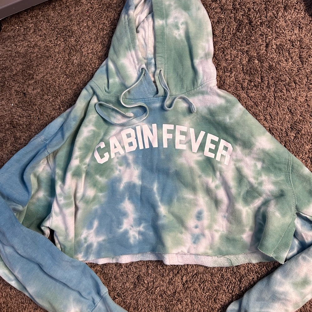 Tie-Dye 'Cabin Fever' Cropped Hoodie